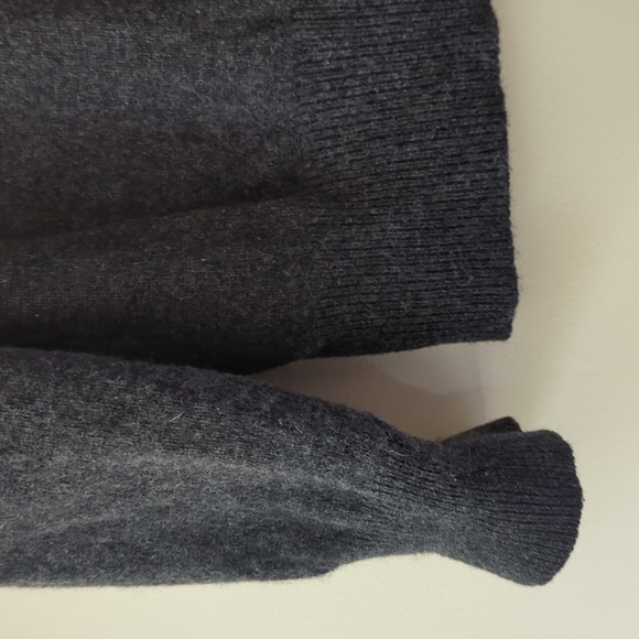 Lands' End Cashmere Polo Long Sleeve Sweater MEDIUM 38-40 Gray Heathered Black - Picture 5 of 16